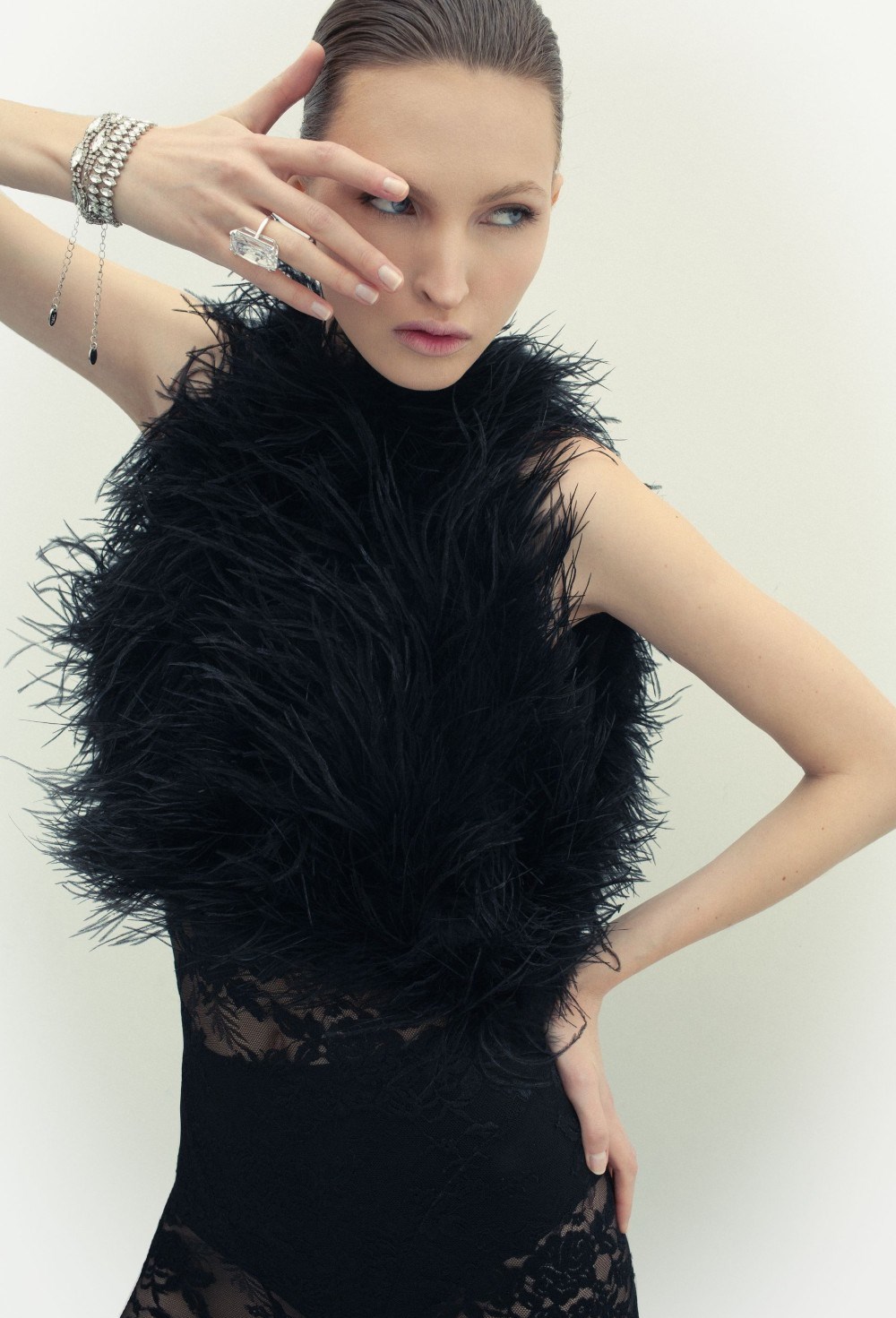 Топ из пера страуса «black swan» - фото 102428