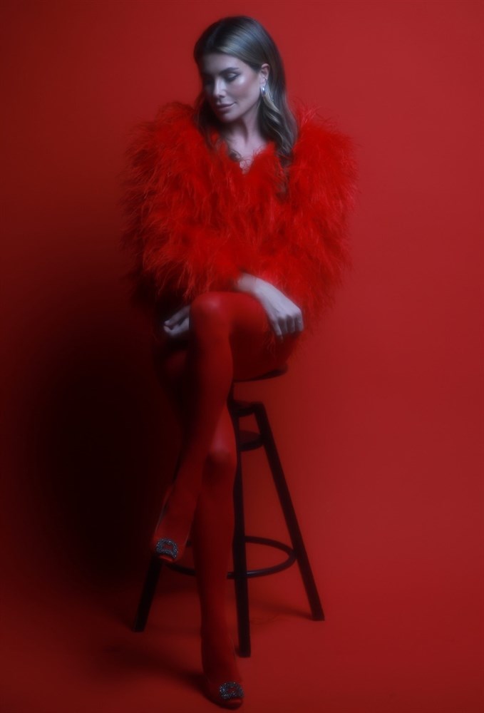 Жакет из пера страуса „RED“ - фото 102677