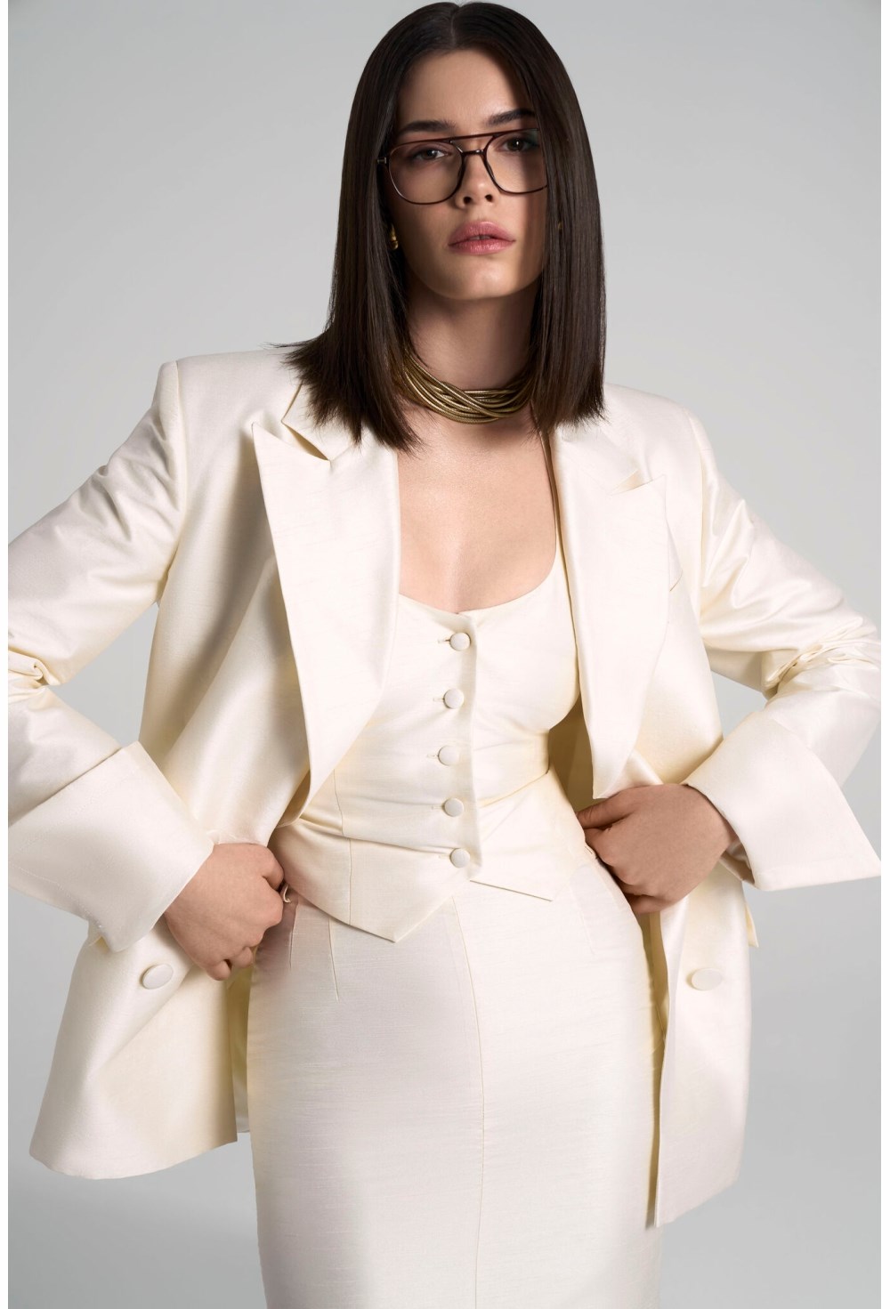 Жилет американка из шелка - фото 102954