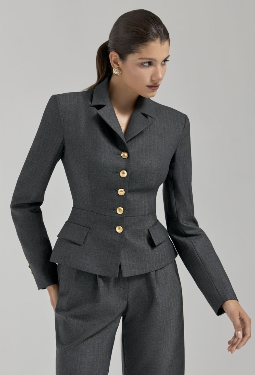 Жакет отрезной по талии - фото 102958