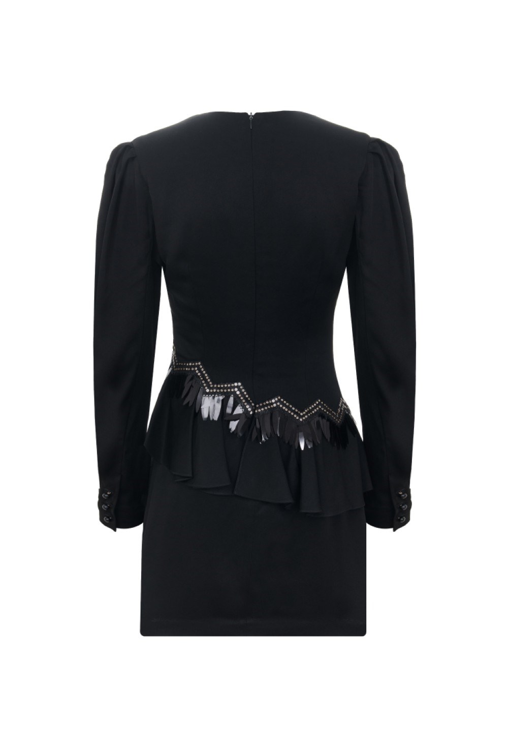 Платье мини с баской - фото 105710