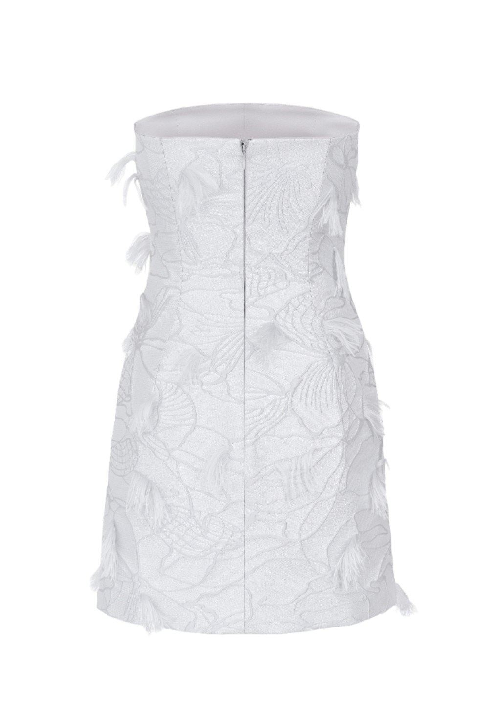 Платье мини с перьями - фото 105722