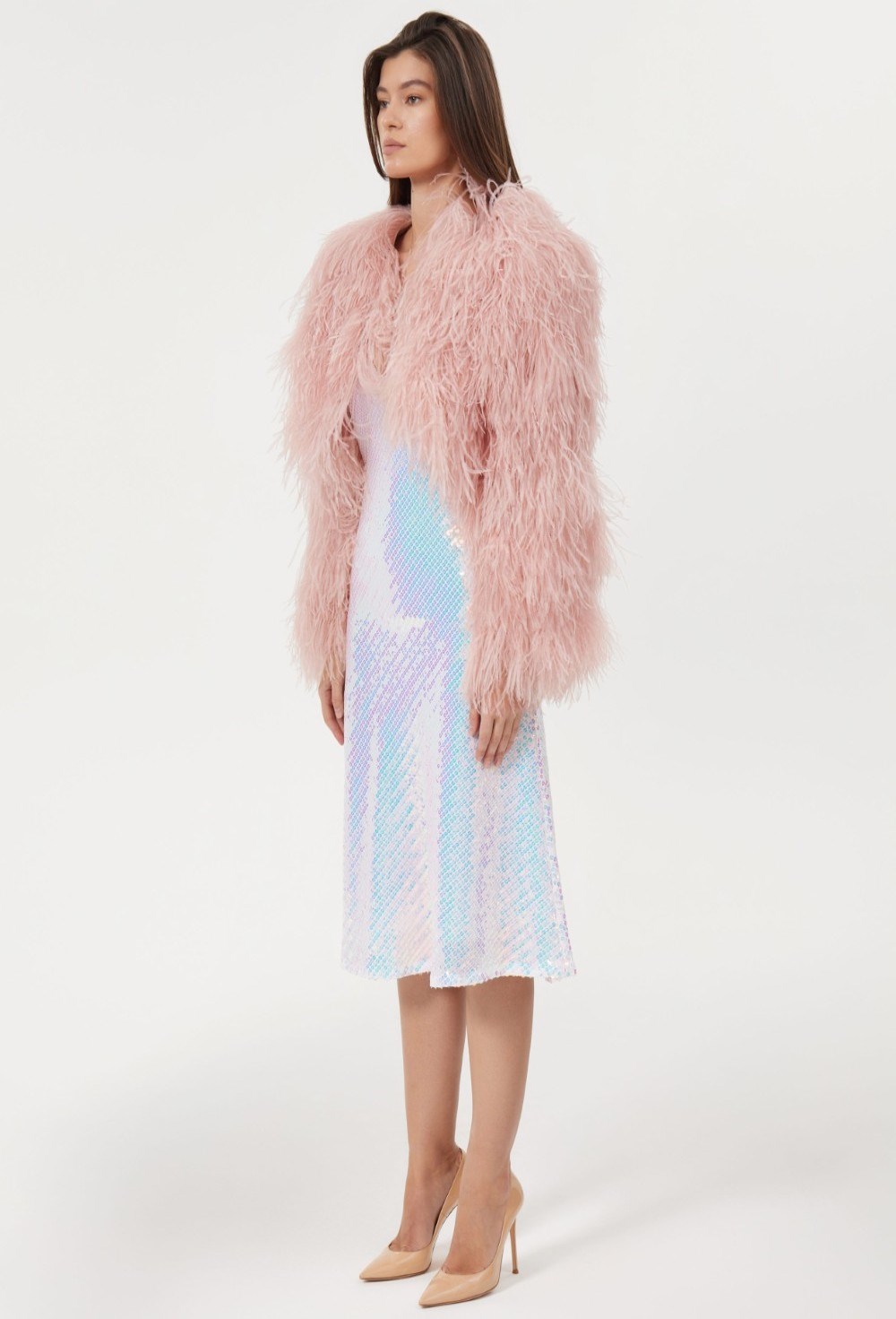 Жакет со страусиными перьями - фото 106019