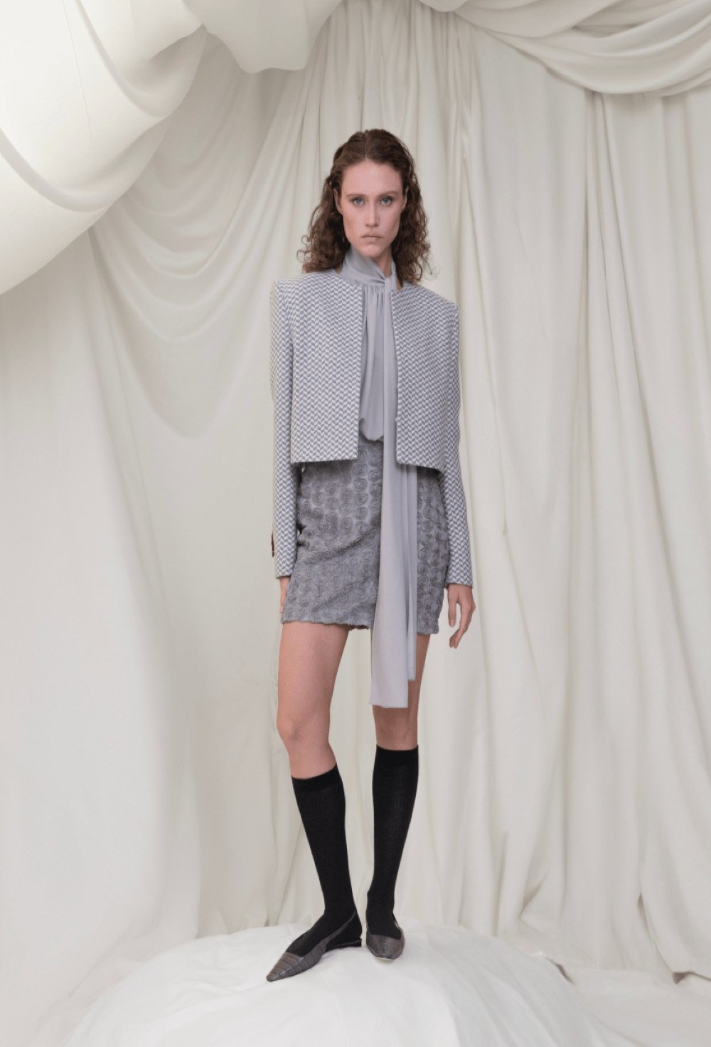 Жакет укороченный из шерсти - фото 106040