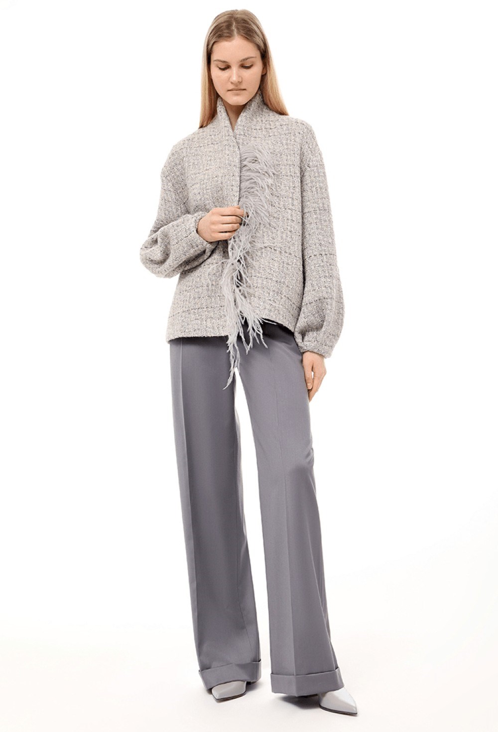 Кардиган из шерсти укороченный - фото 106079