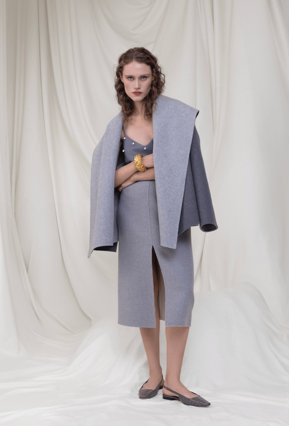 Пальто укороченное из шерсти - фото 106166