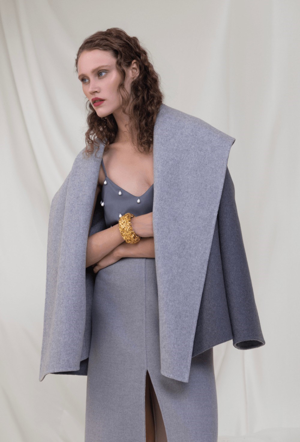 Пальто укороченное из шерсти - фото 106167