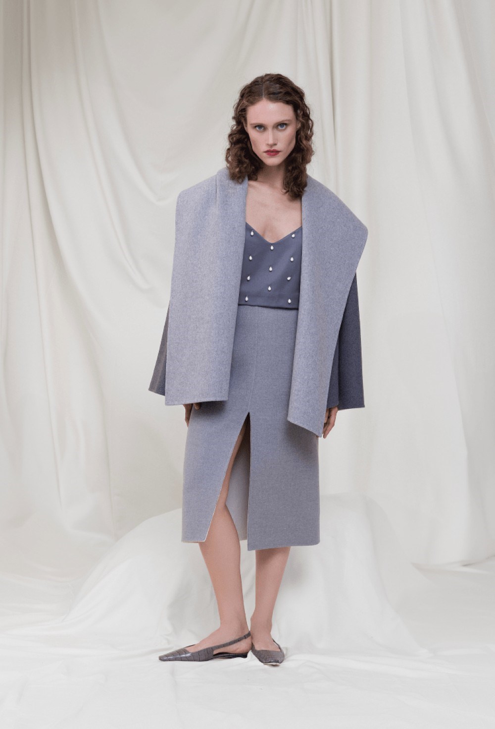 Пальто укороченное из шерсти - фото 106169