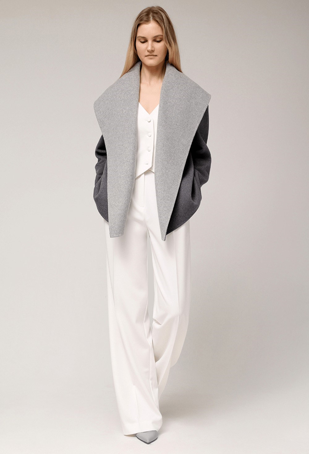 Пальто укороченное из шерсти - фото 106170