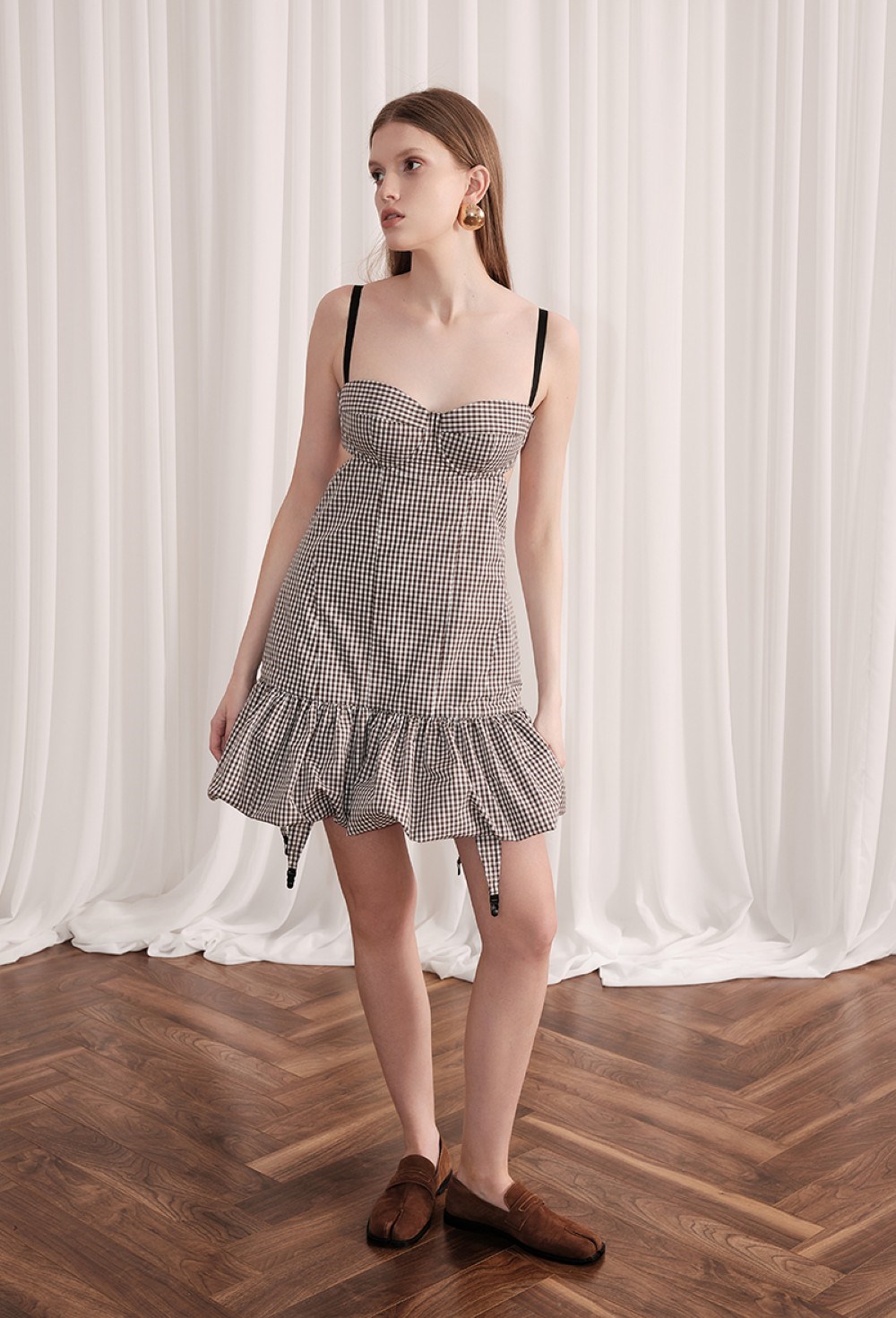 Платье Siesta в коричневую клетку - фото 106671