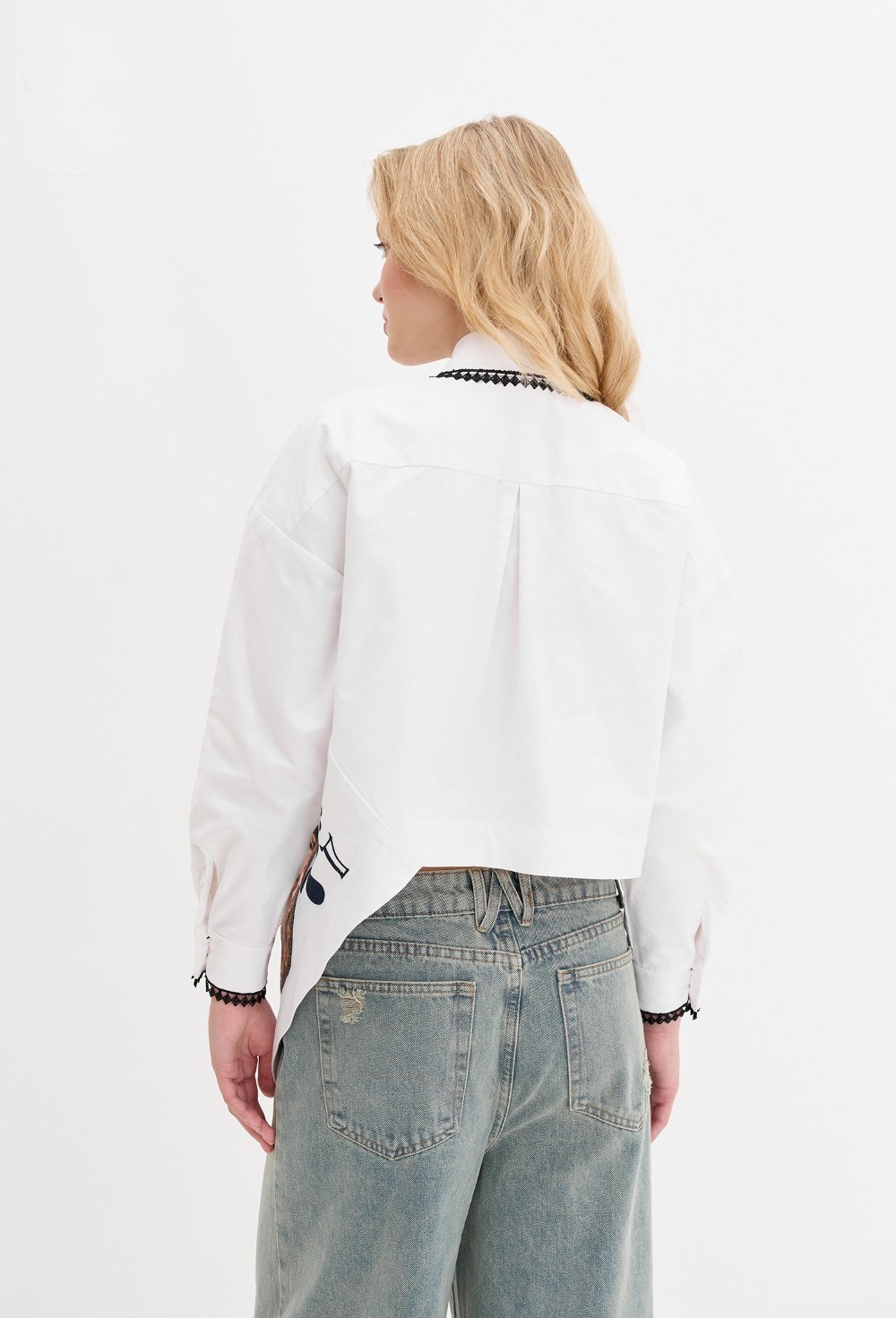 Рубашка с принтом "Дама крестей" - фото 107881