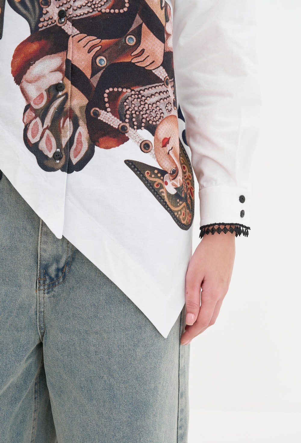 Рубашка с принтом "Дама крестей" - фото 107882