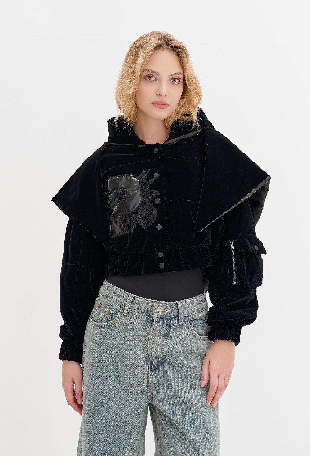 Бомбер с капюшоном "Платок" - фото 108020