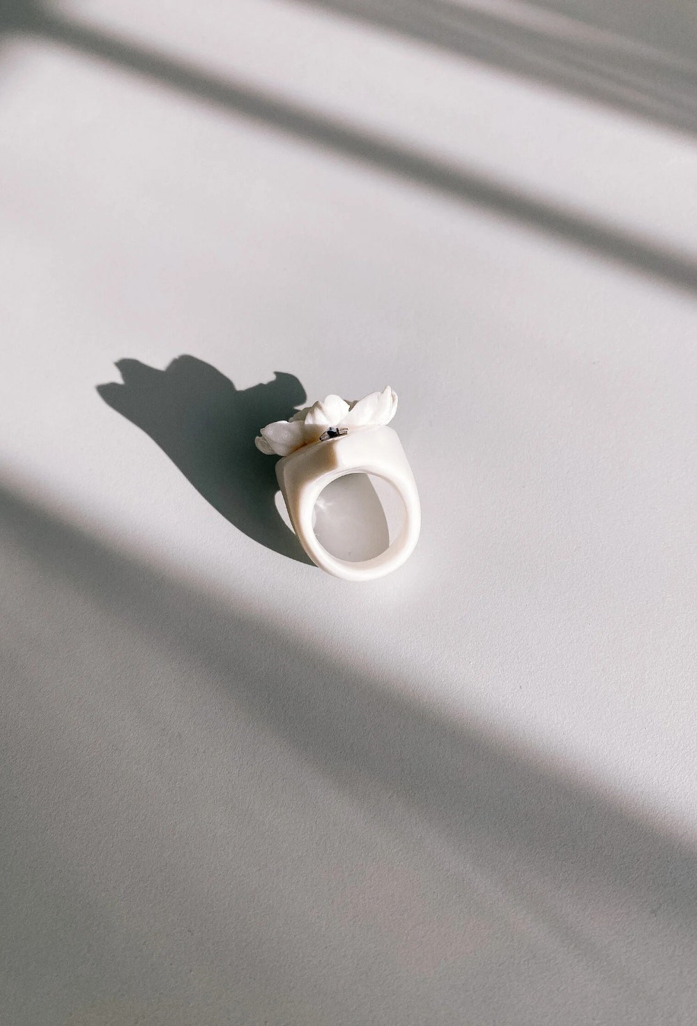 Кольцо Белое сердце с оком - фото 108603