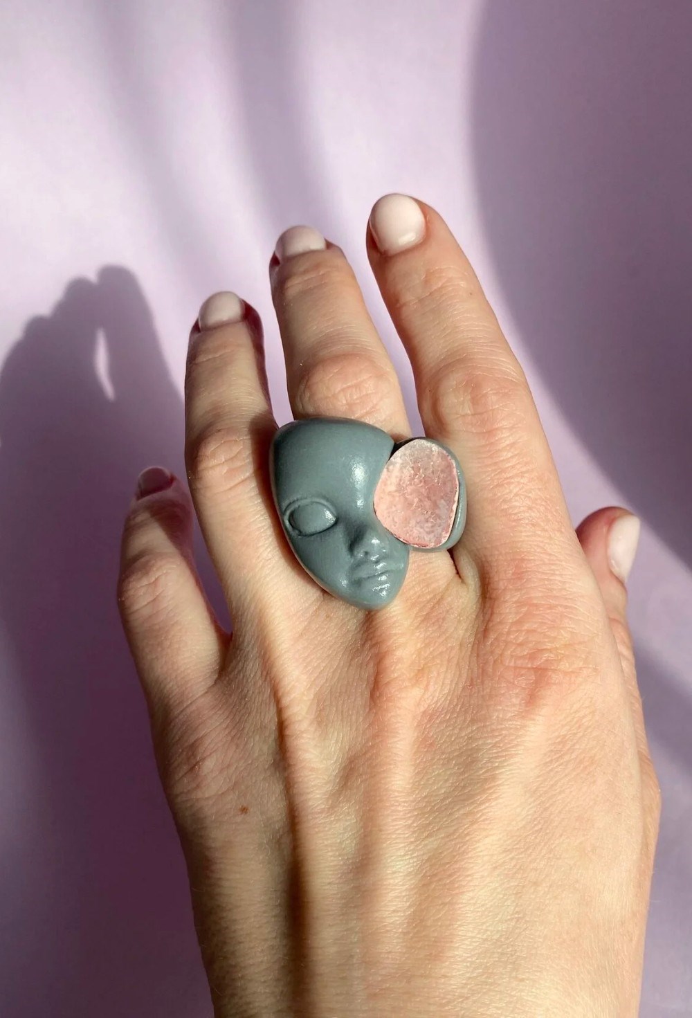 Графитовое кольцо с агатом - фото 108626