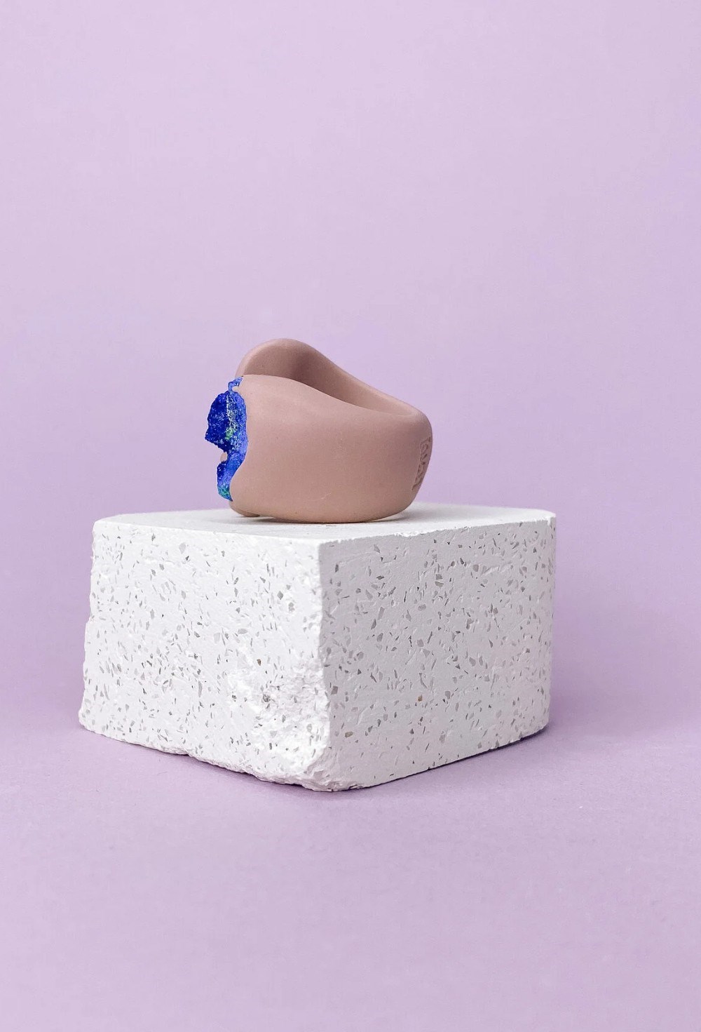 Кольцо мини с азуритом - фото 108636