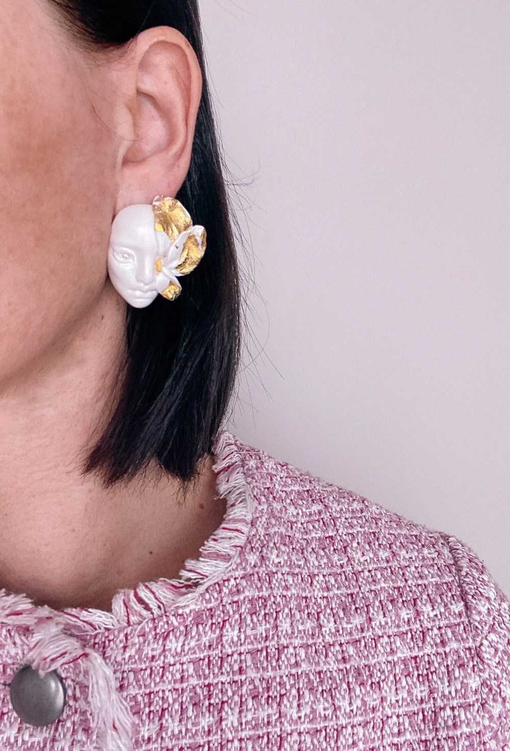 Серьги-гвоздики белые Нимфы - фото 108740