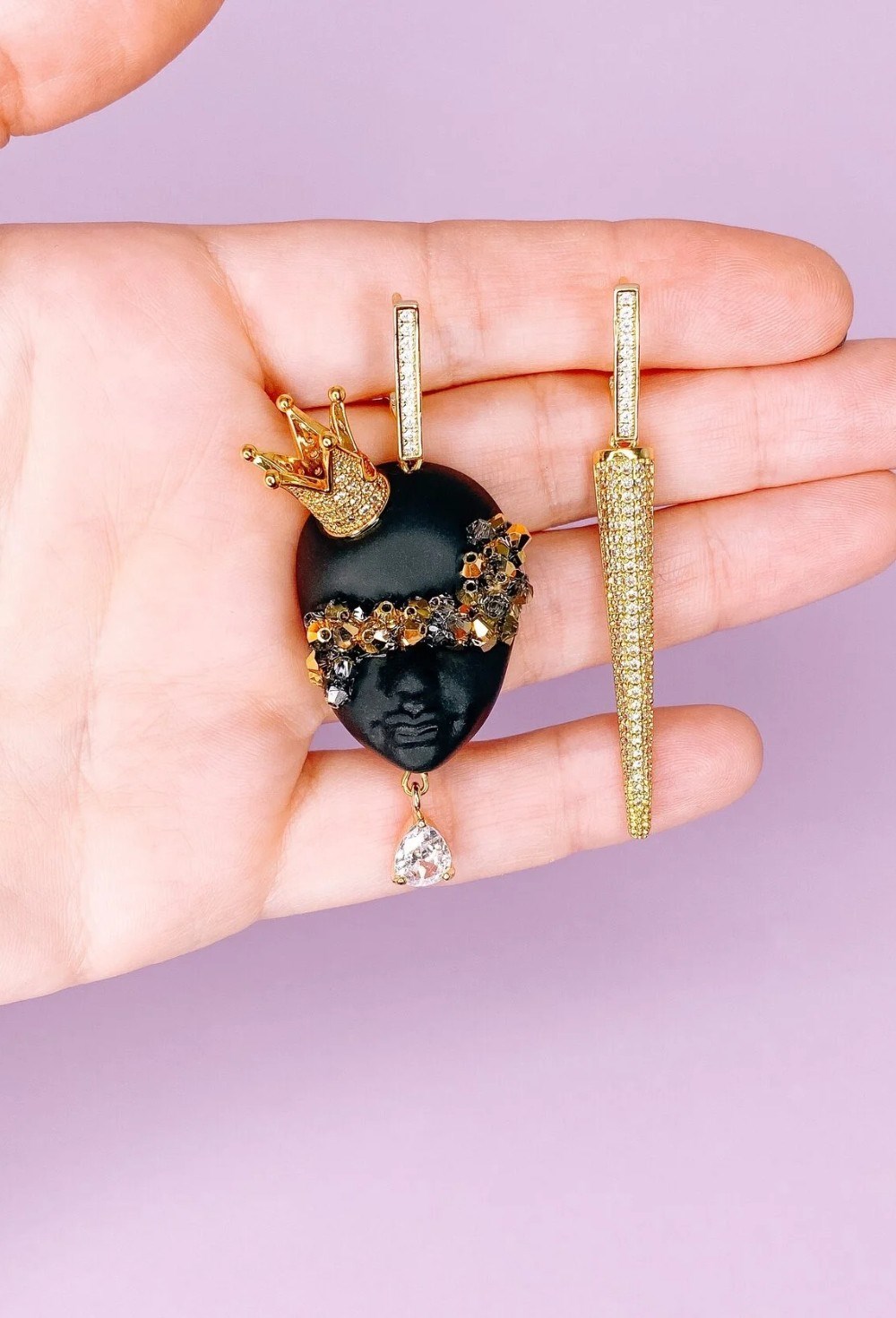 Серьги принцесса с золотой иглой - фото 108760