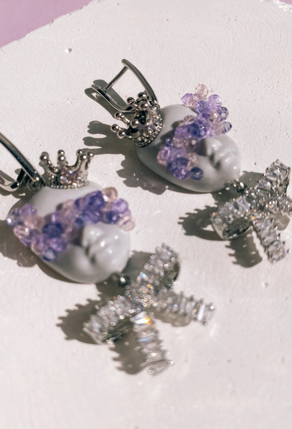 Серьги принцессы мини с бантами - фото 108792