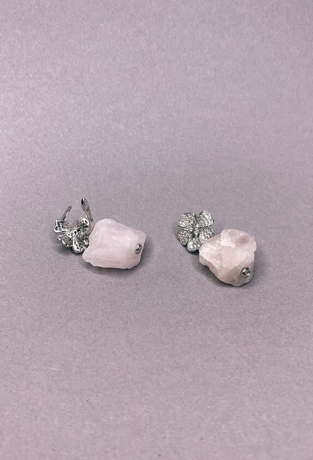 Серьги розовым кварцем - фото 108805