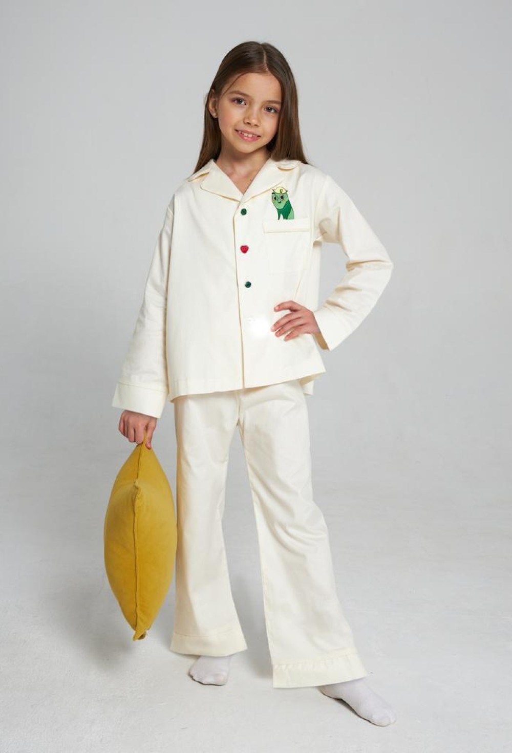 Пижама из сатина бежевая из коллаборации Mater&ME x Але, Бармале! - фото 109058