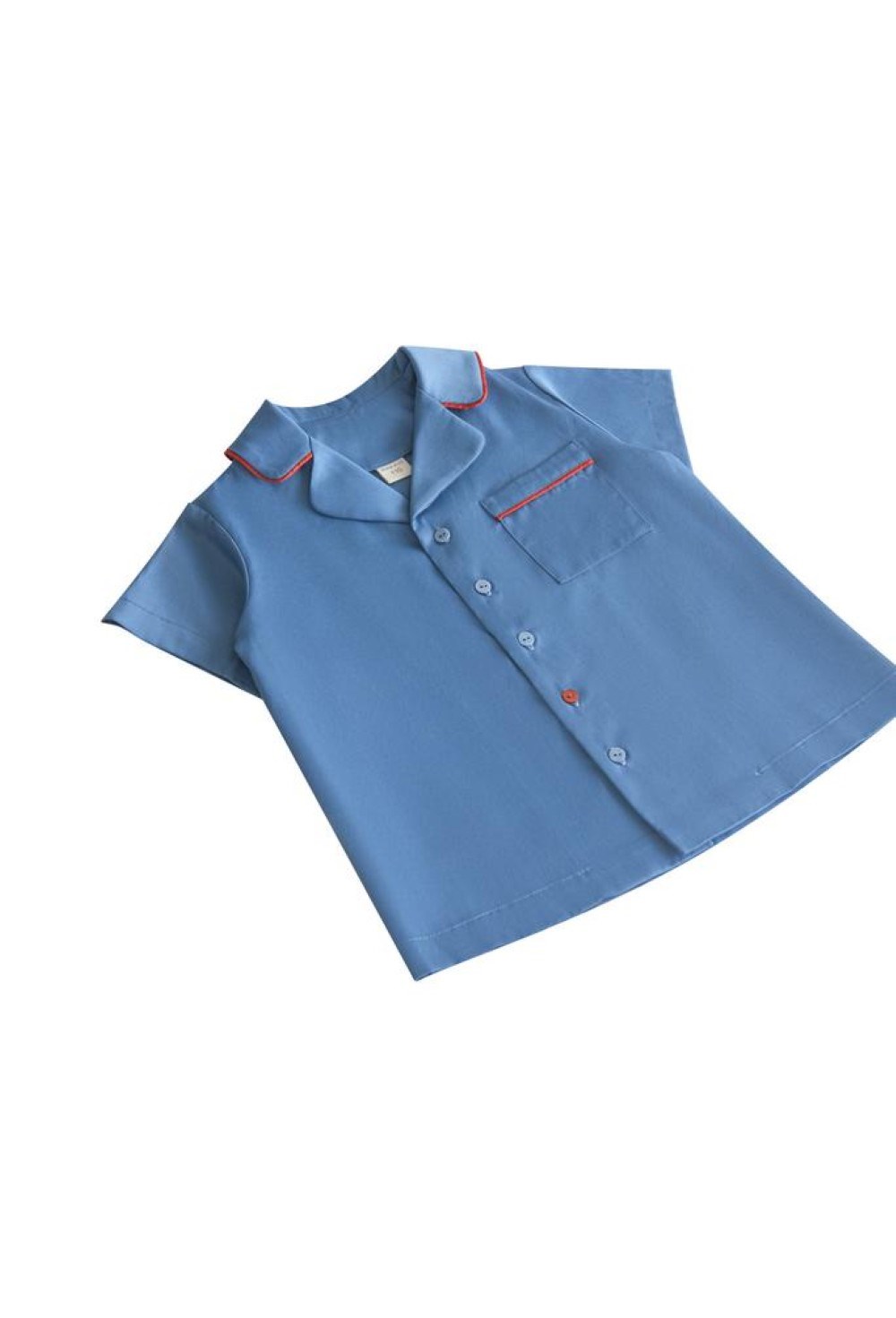 Пижама летняя с английским воротником «Синий+контрастный кант» - фото 109121