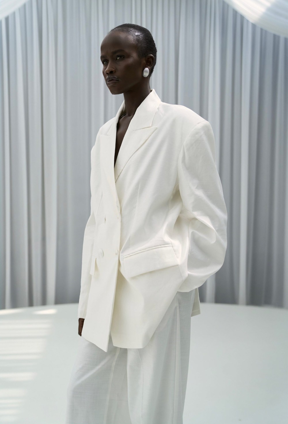 Жакет oversize изо льна - фото 109612