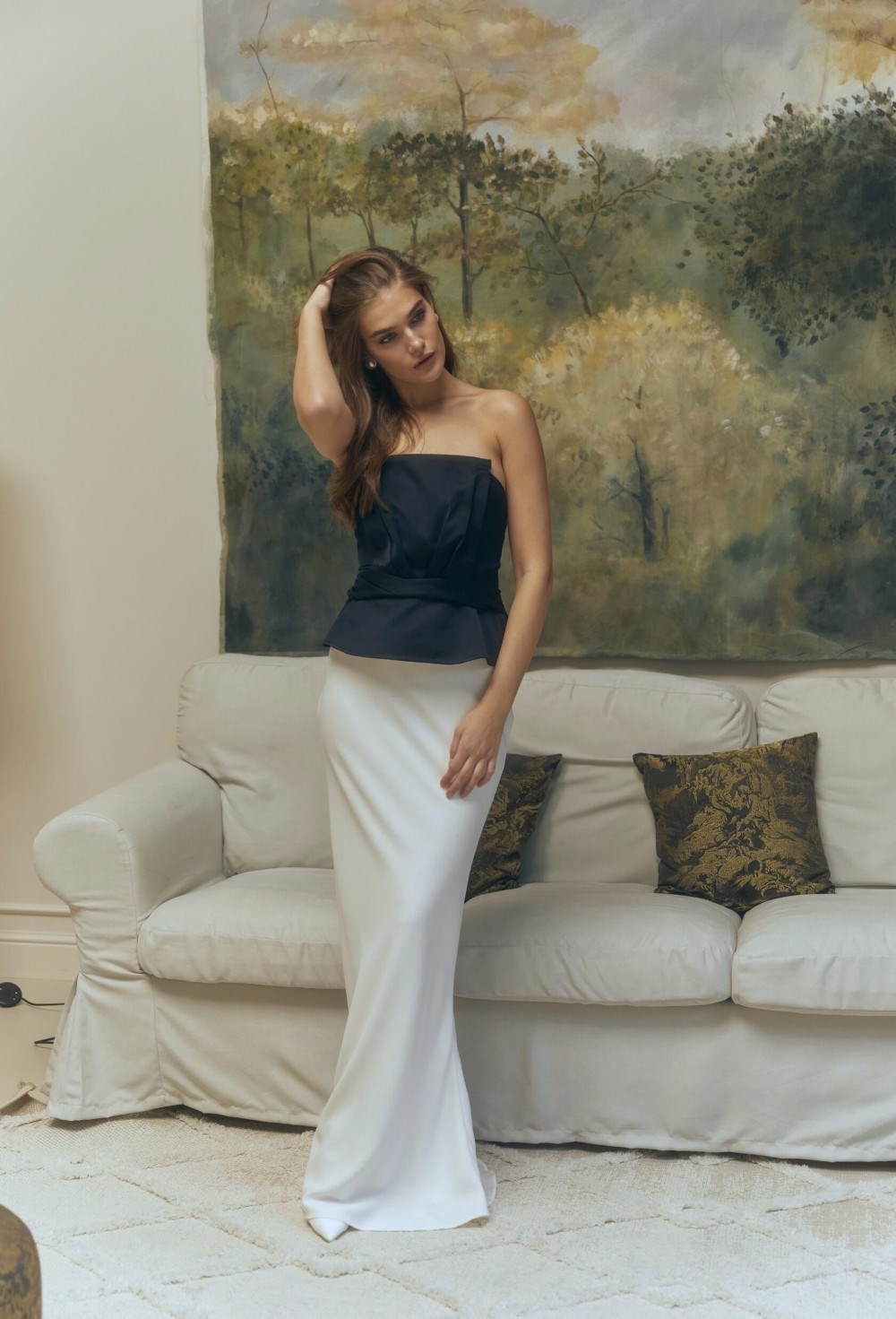 Черный корсет с баской - фото 109685