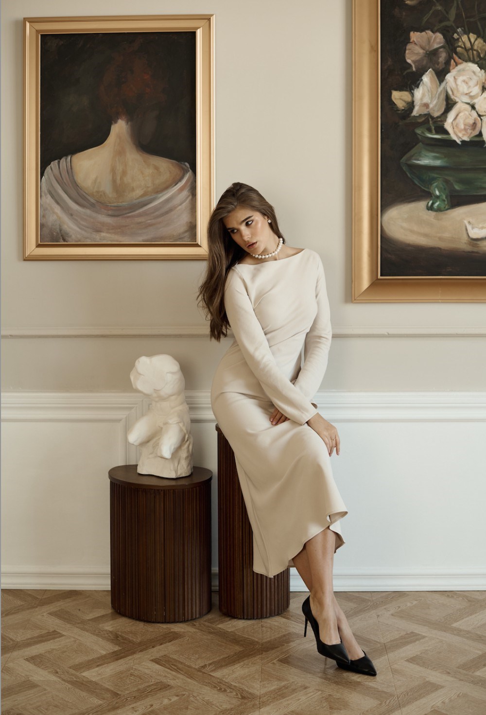 Платье с расклешенными рукавами - фото 109746