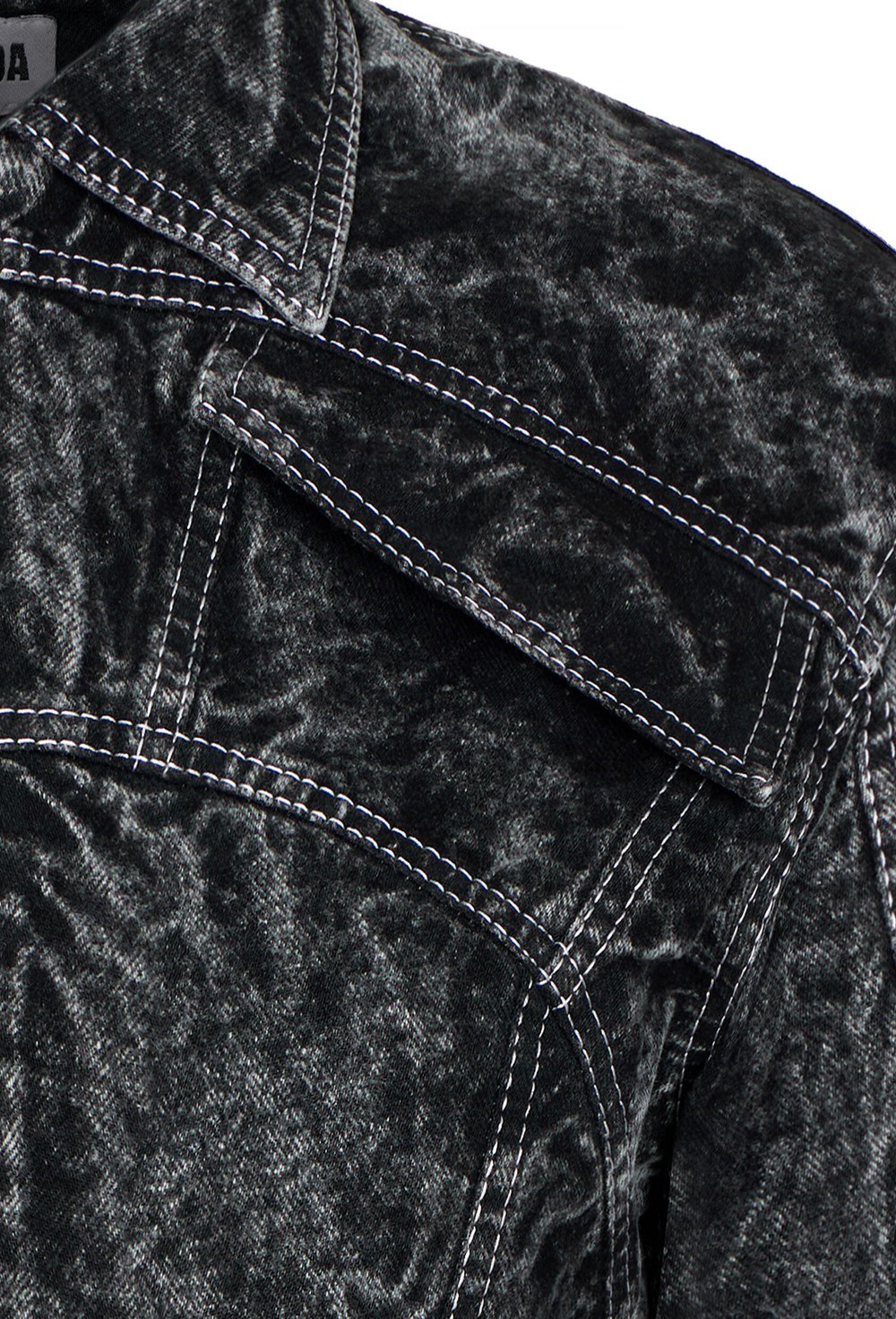 Джинсовая куртка со спиральным рукавами мраморная - фото 109876