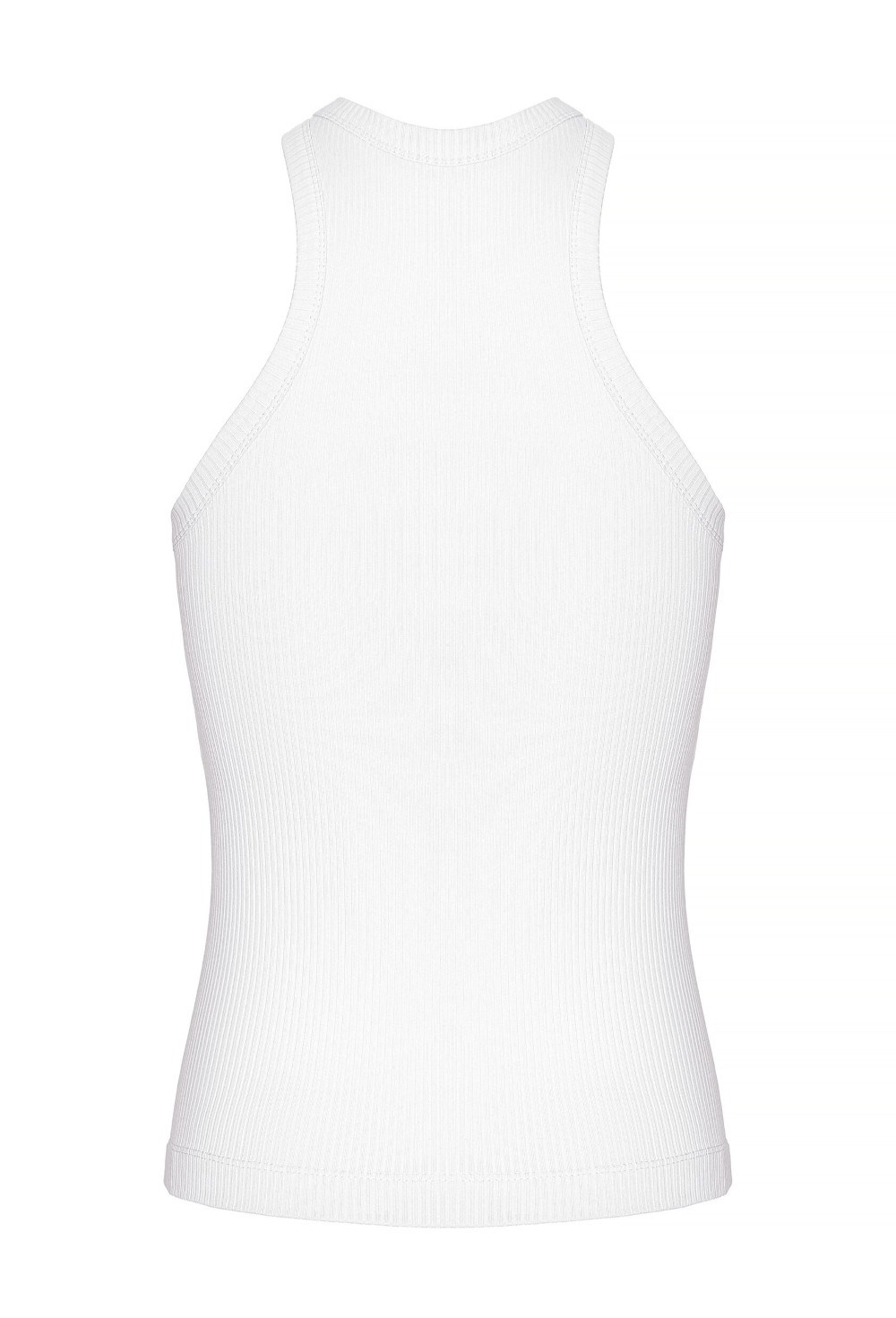 Майка X белая из трикотажа в рубчик - фото 109914