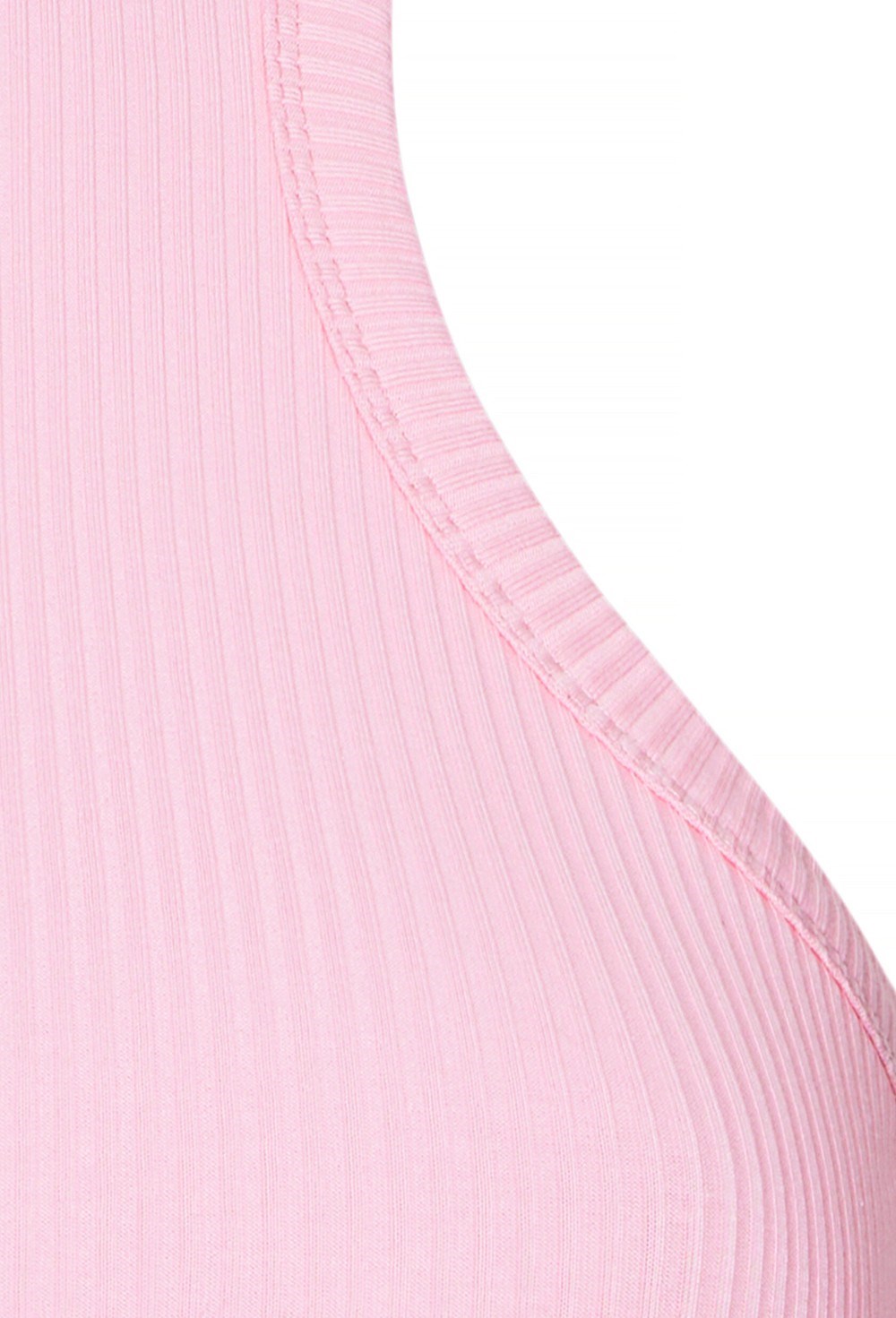 Майка X белая из трикотажа в рубчик - фото 109950