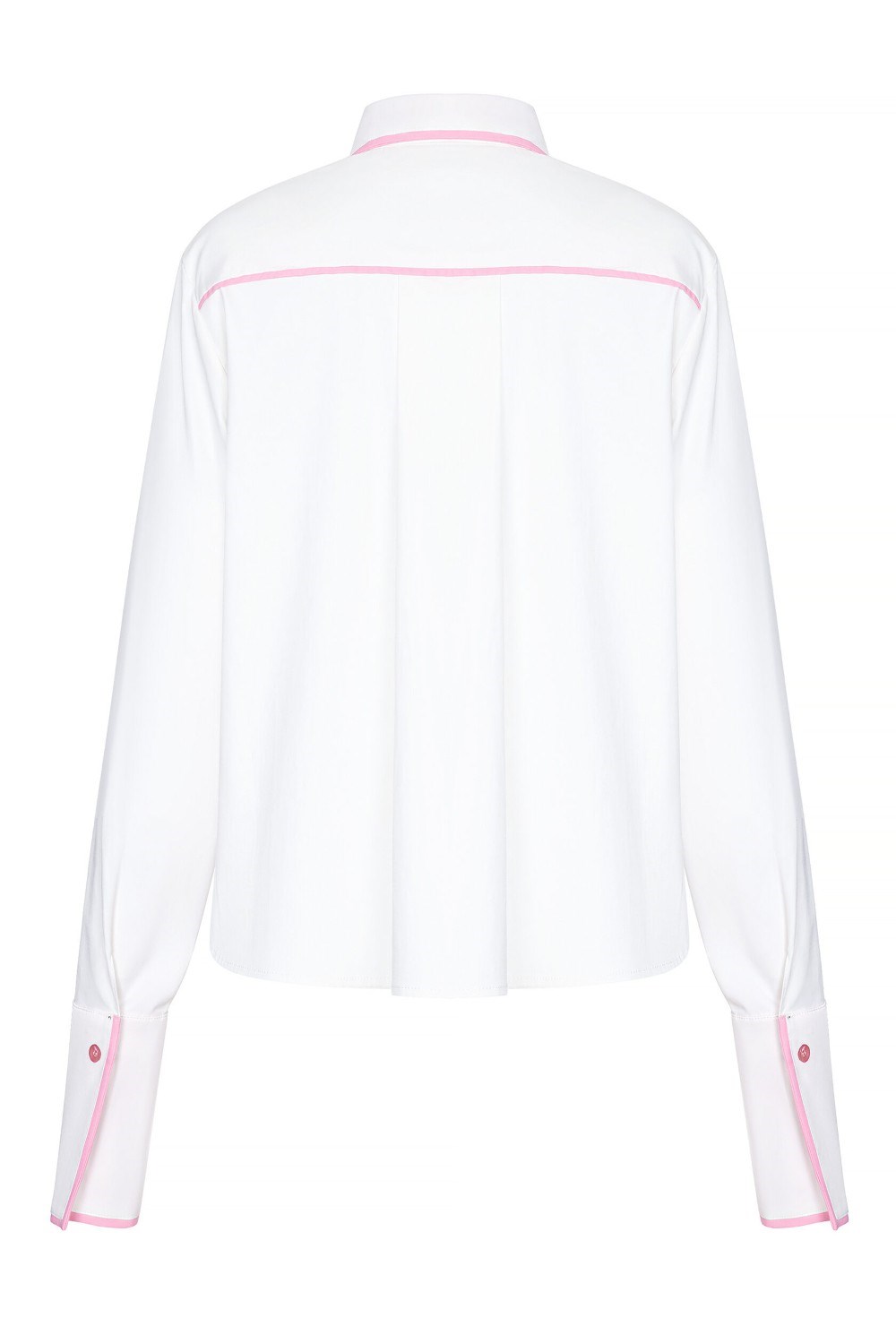 Укороченная рубашка с розовым кантом - фото 109975