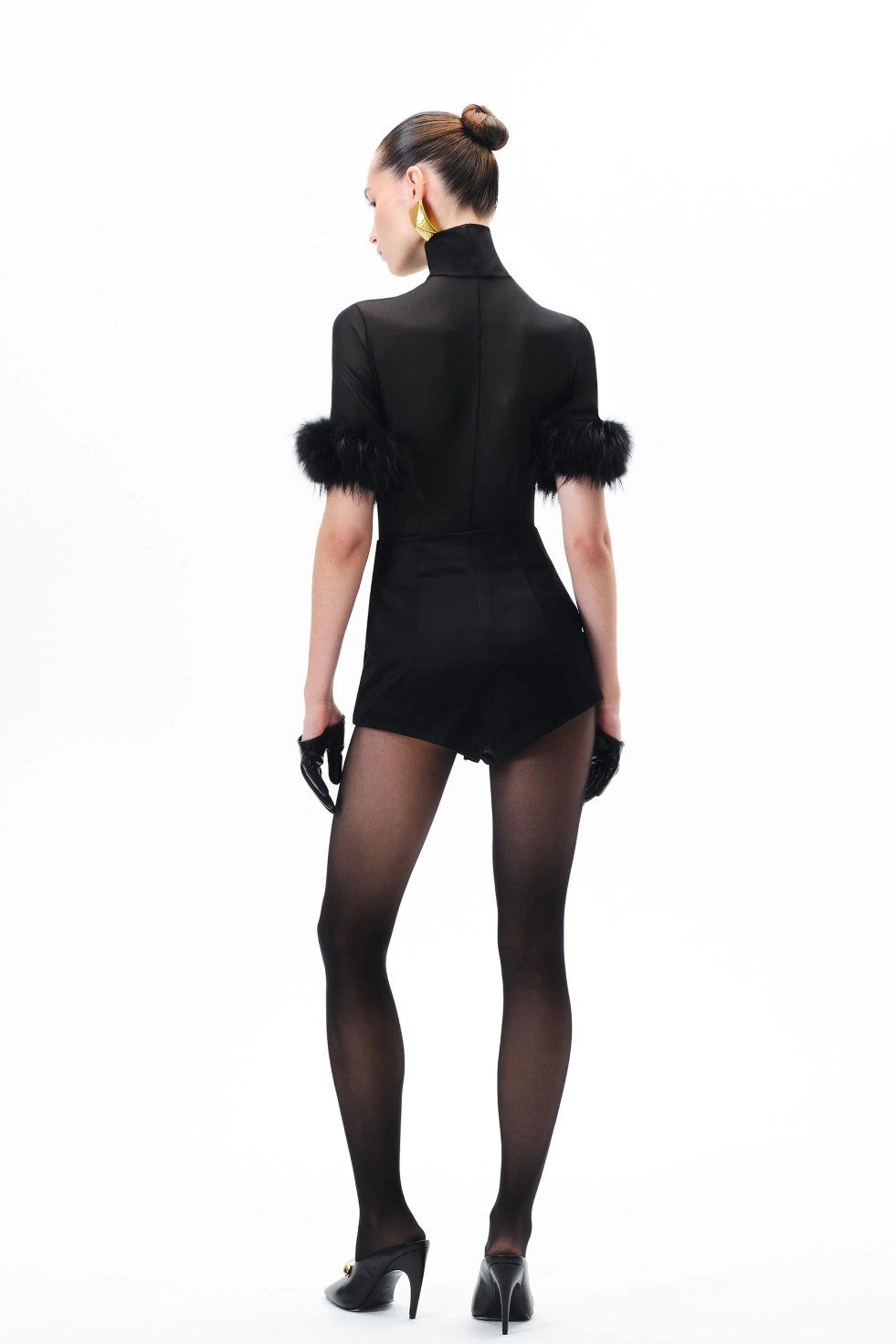 Боди-сетка с мехом - фото 110023