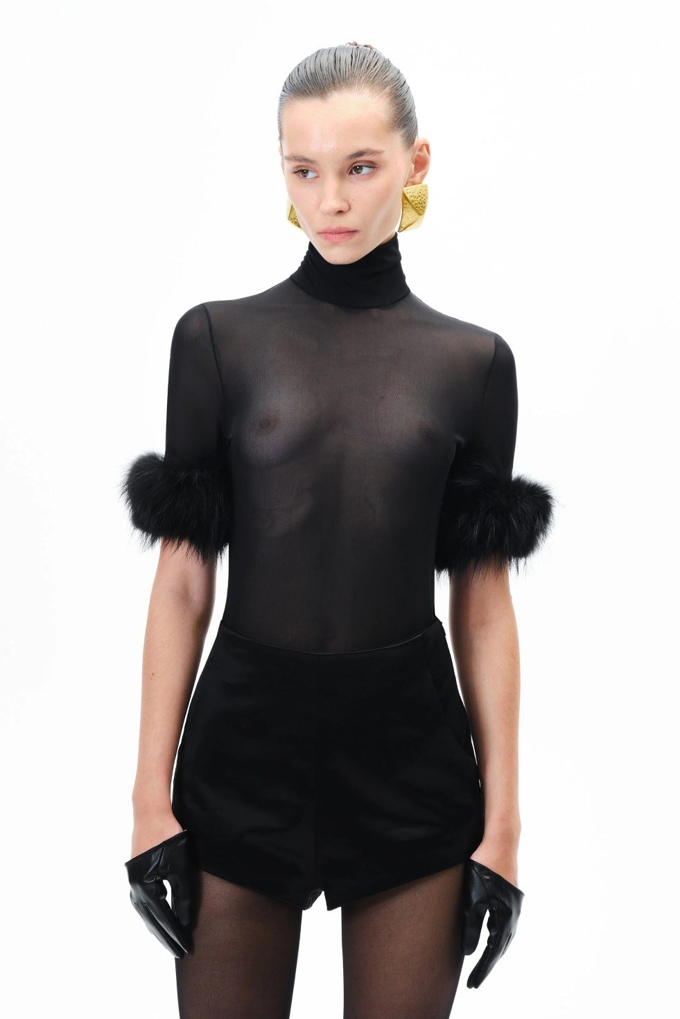 Боди-сетка с мехом - фото 110024