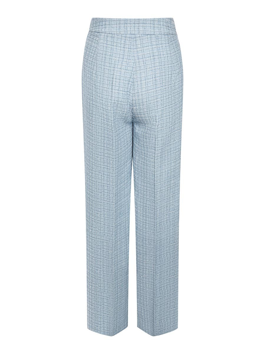 Вечерние широкие брюки из твида с люрексом - фото 110076