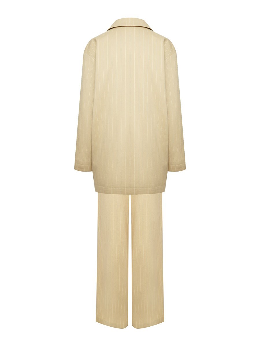 Летние широкие брюки из хлопка в полоску - фото 110098