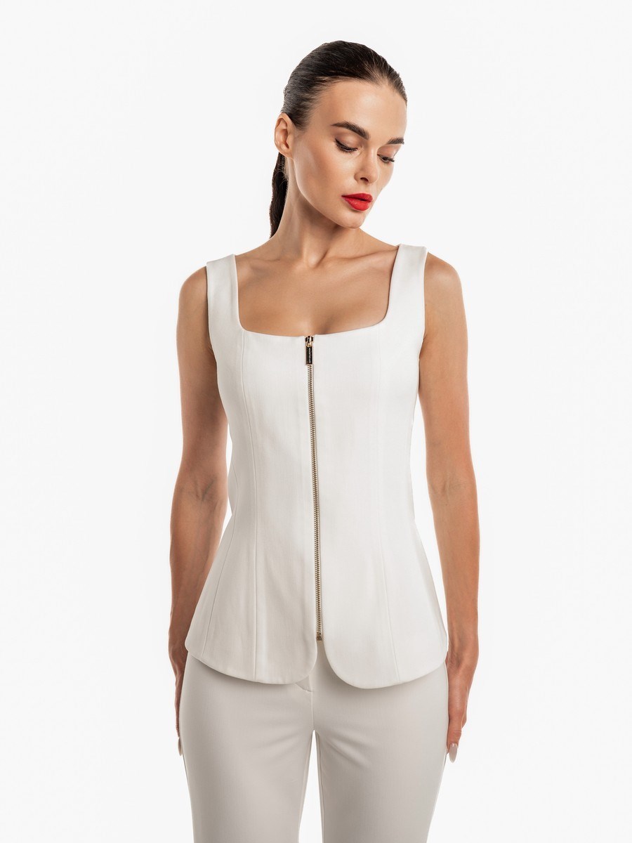 Жилет приталенный на молнии - фото 110145