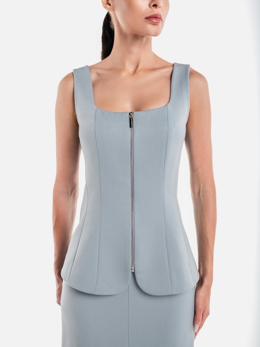 Жилет приталенный на молнии - фото 110184