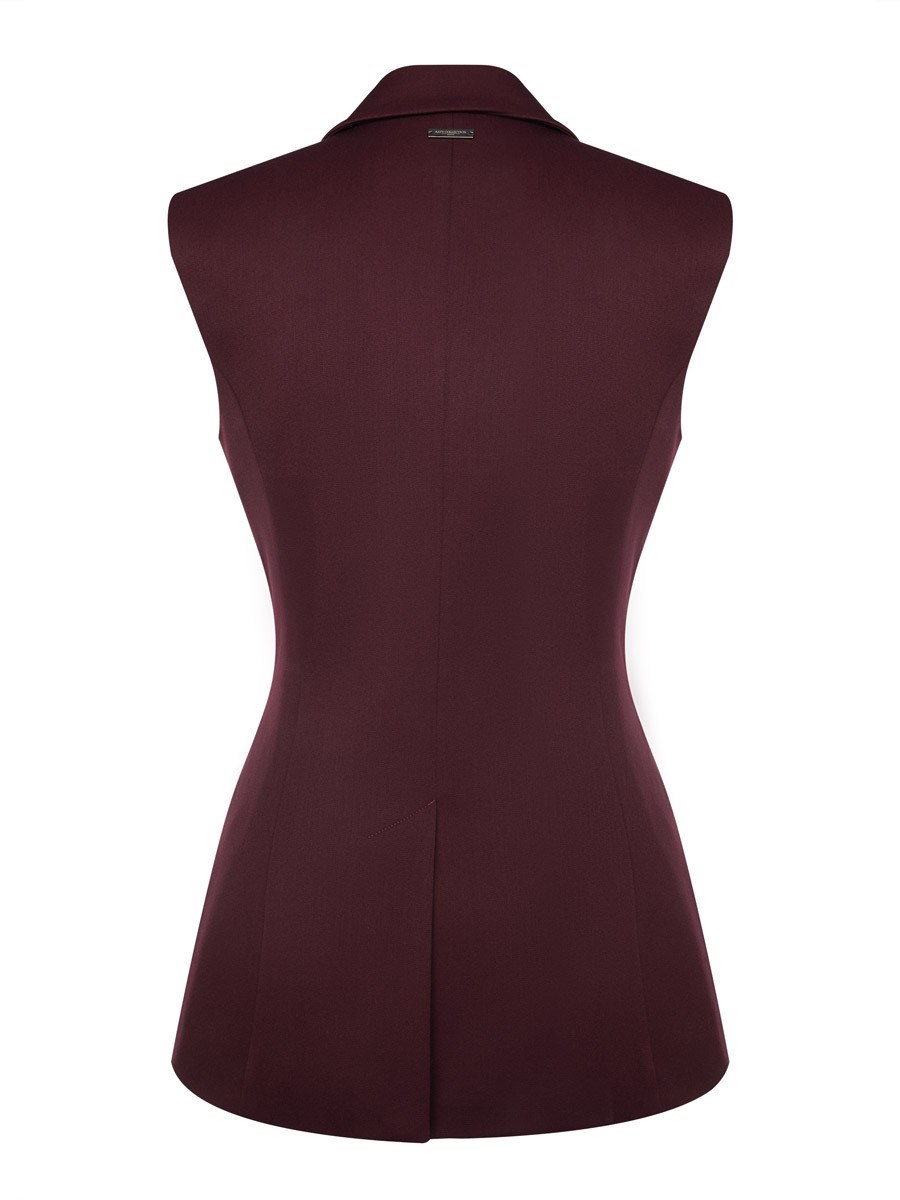 Двубортный жилет с объемными плечами - фото 110189