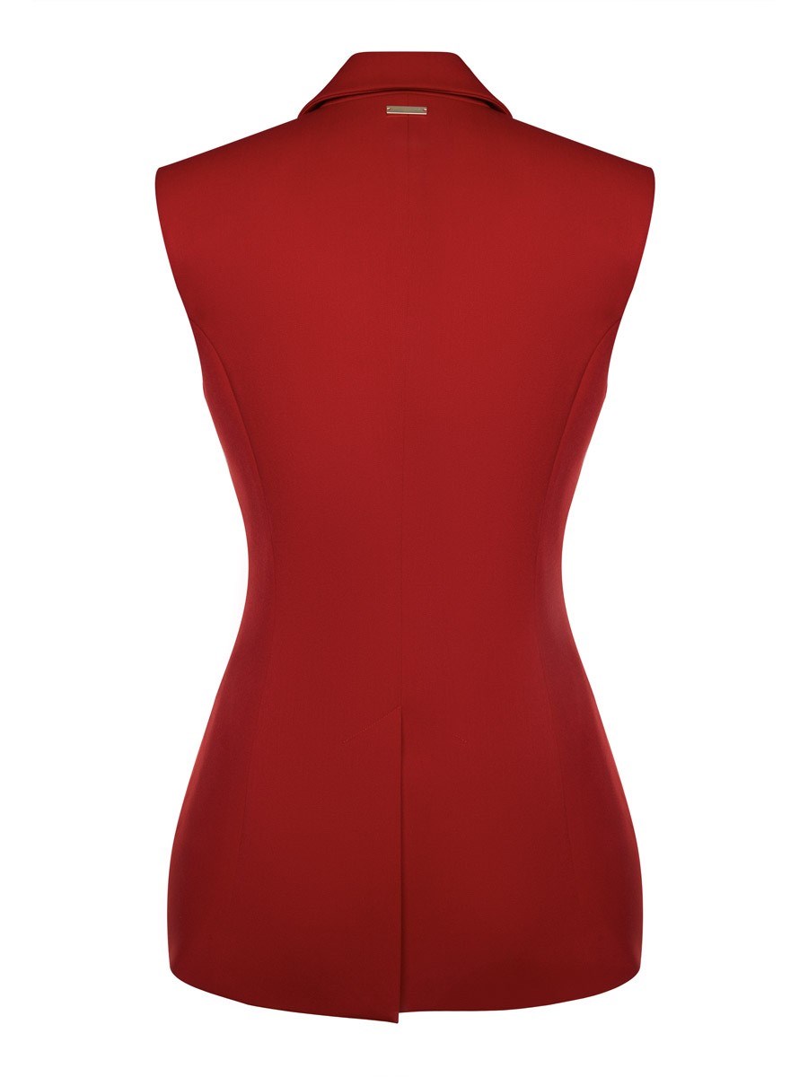 Двубортный жилет с объемными плечами - фото 110207