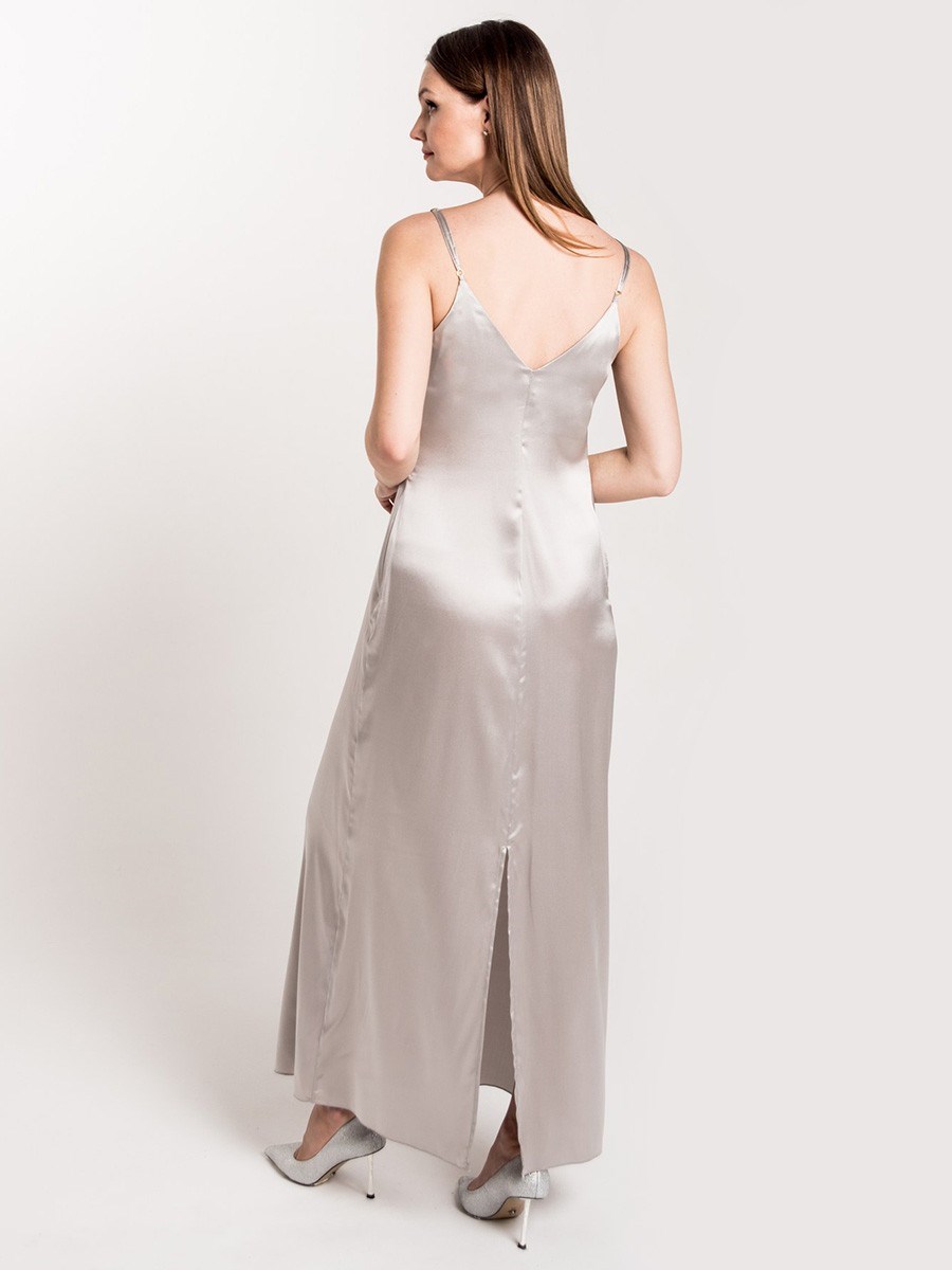 Платье-комбинация макси из шелка - фото 110230