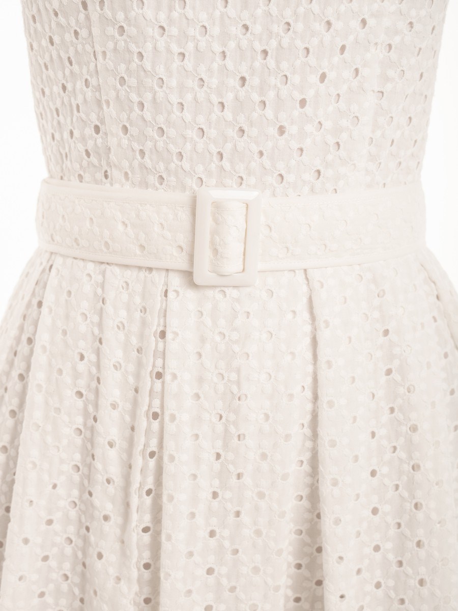 Летнее платье миди из хлопка с шитьем - фото 110236