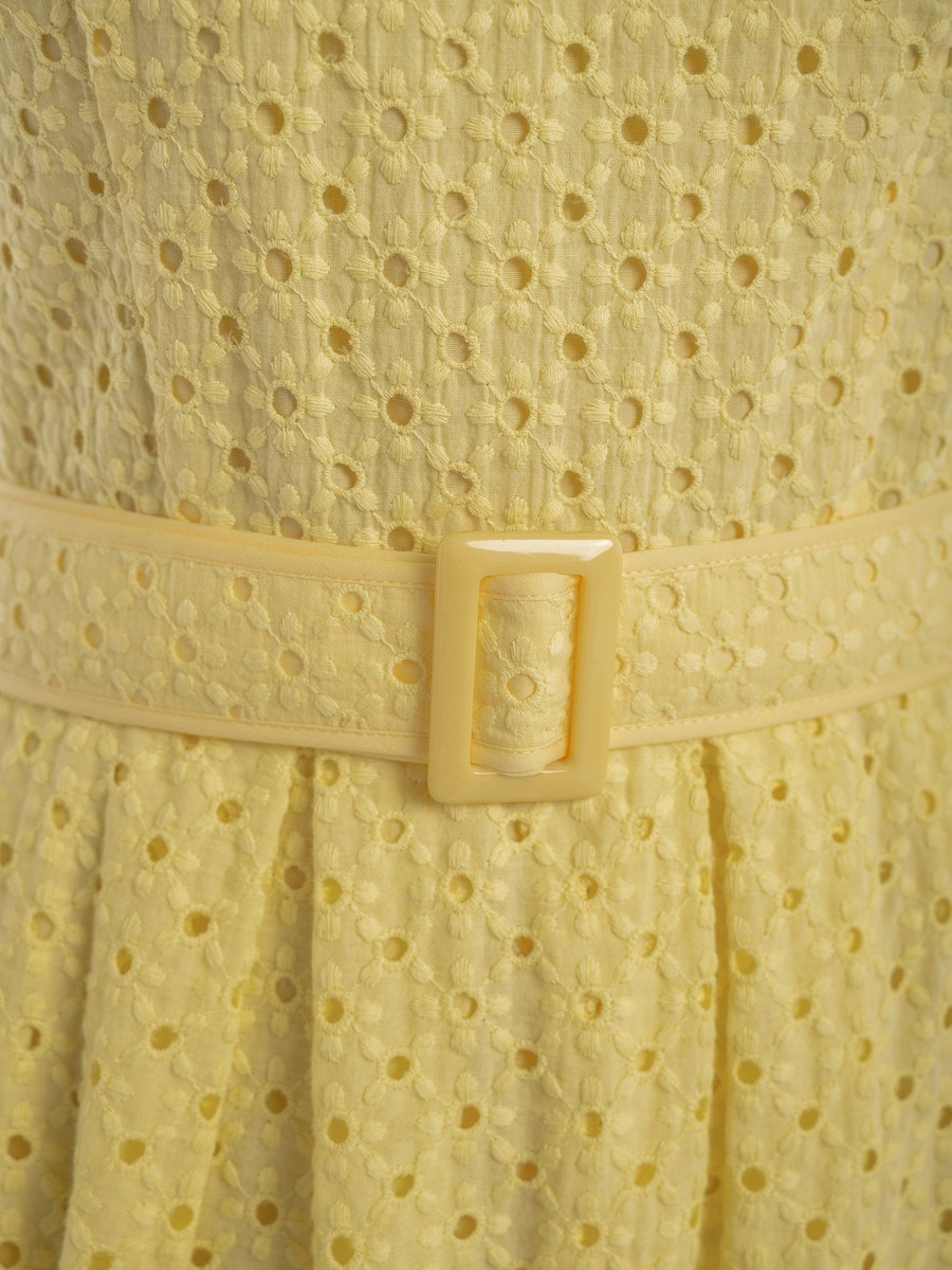 Летнее платье миди из хлопка с шитьем - фото 110244