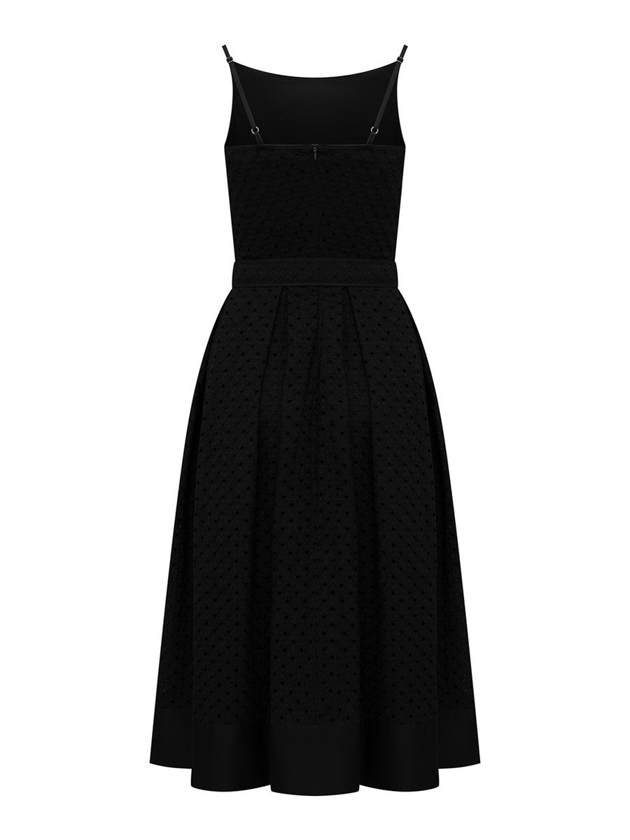 Летнее платье миди из хлопка с шитьем - фото 110251