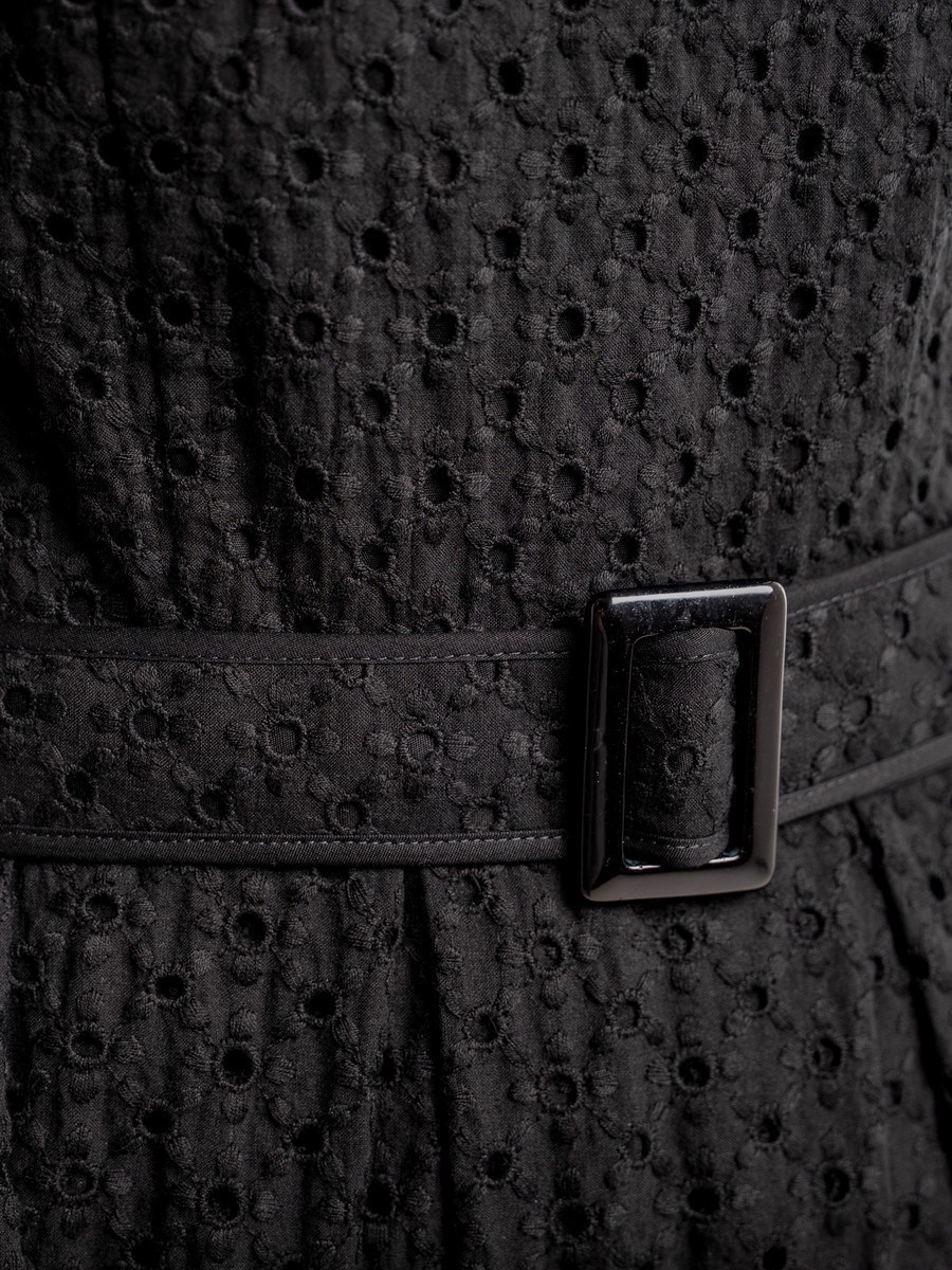 Летнее платье миди из хлопка с шитьем - фото 110256