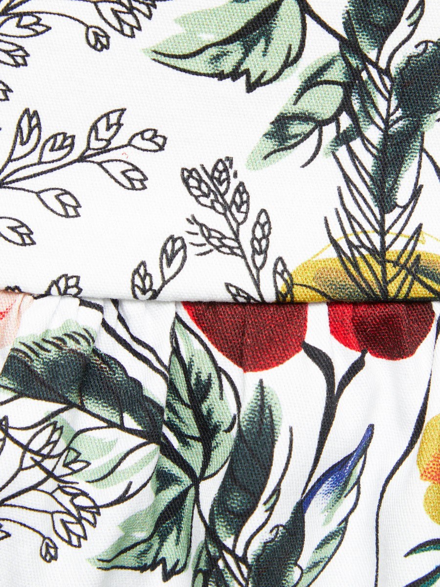 Платье-бюстье с чашками миди из хлопка с цветочным принтом - фото 110276