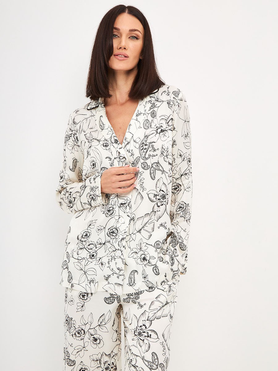 Костюм в пижамном стиле из вискозы - фото 110310