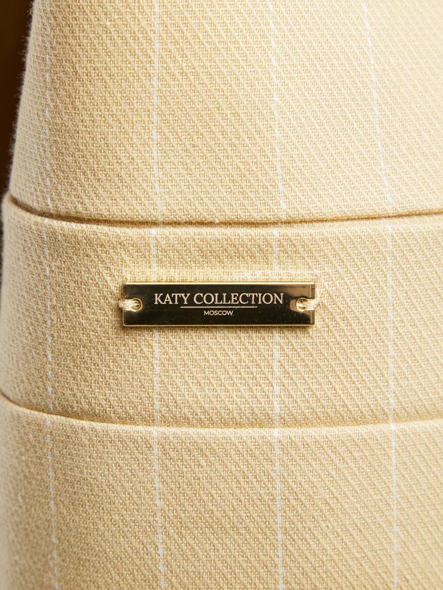 Летний прямой однобортный жакет из хлопка в полоску - фото 110350