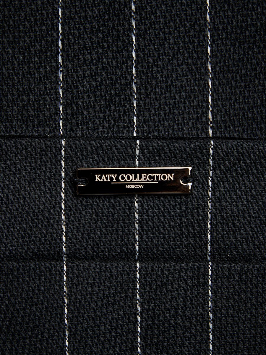 Летний прямой однобортный жакет из хлопка в полоску - фото 110357